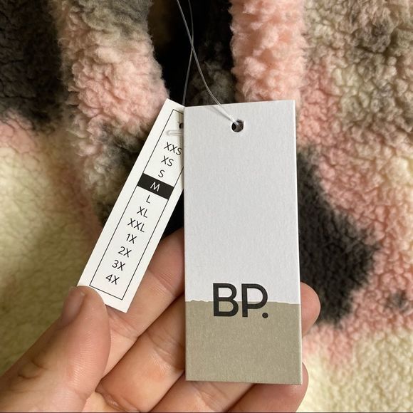 BP Sherpa jacket snap closure ivory tie dye M NWT - Picture 7 of 7